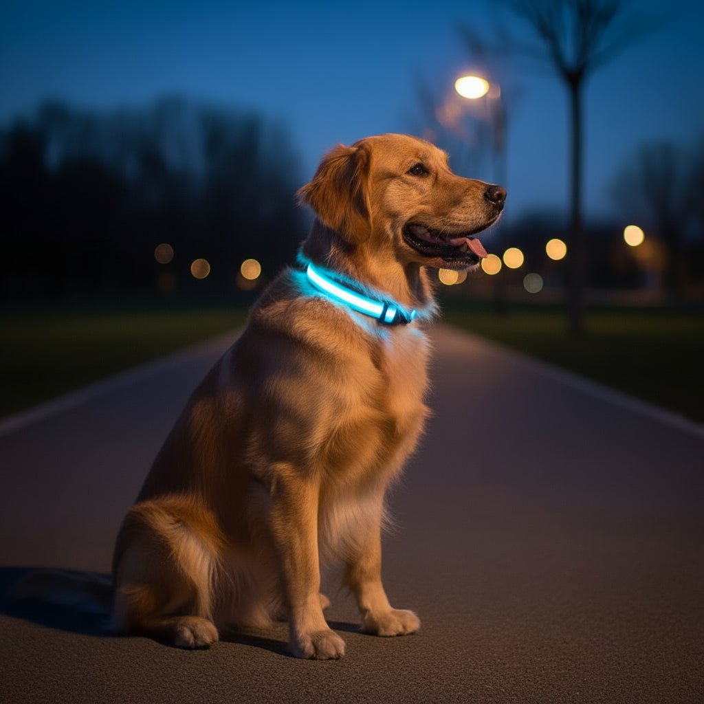 LumaPaw LED-säkerhetshalsband för hund med 360 graders synlighet och justerbar passform