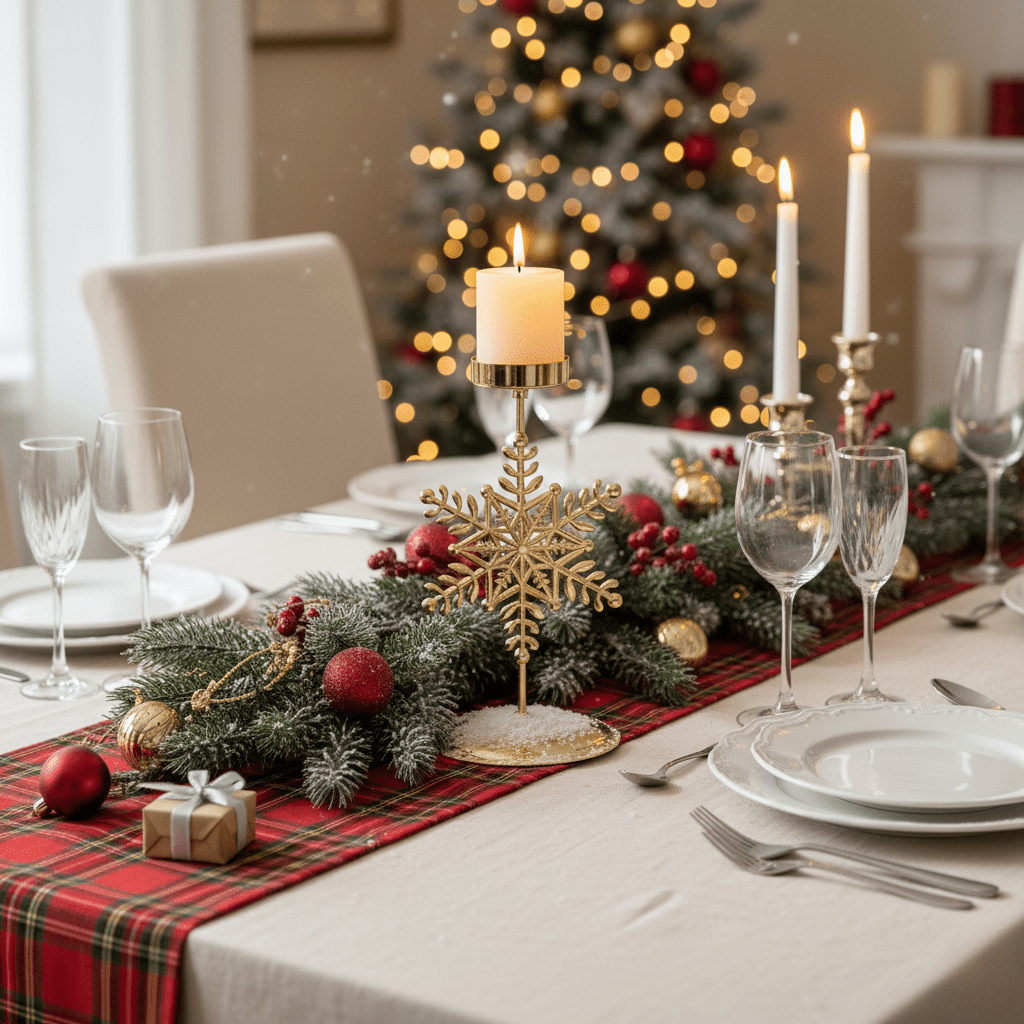 HeritageGlow Vintage Gold Kerzenhalter für Weihnachtsdekoration mit elegantem Leuchten