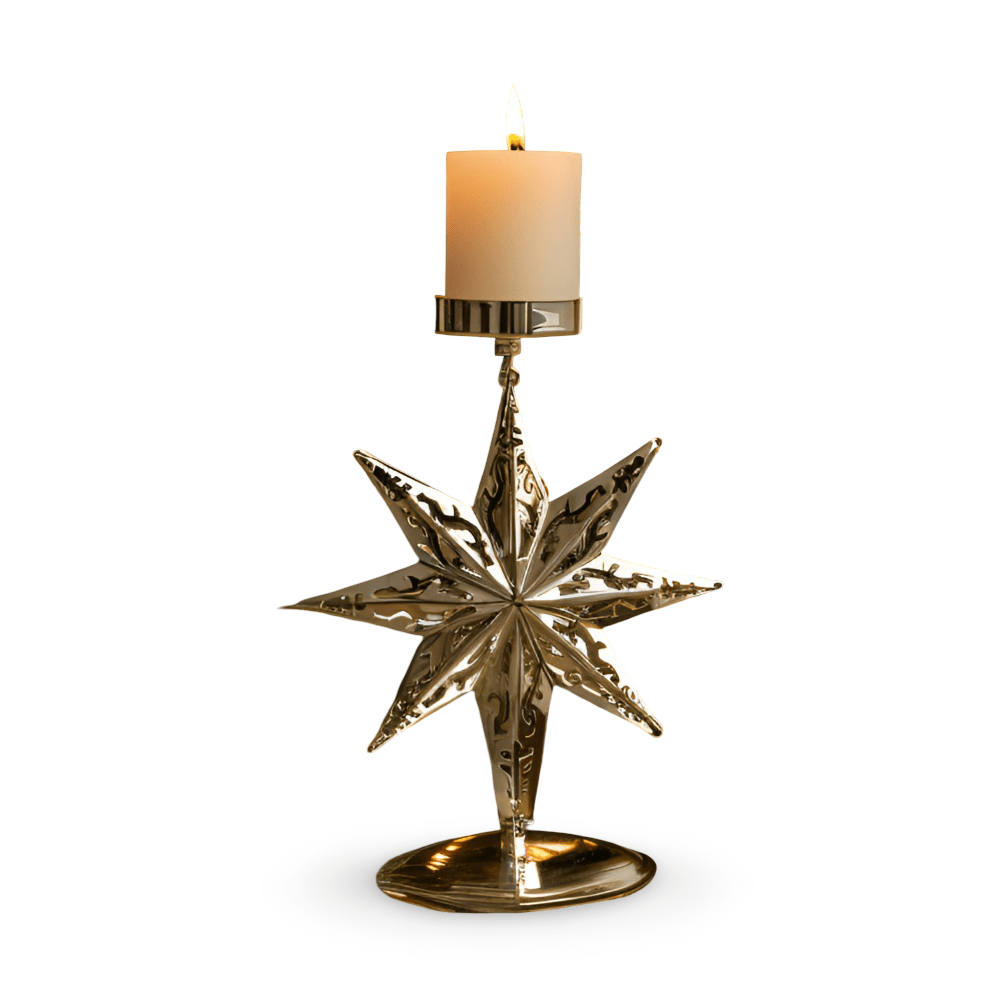 HeritageGlow Vintage Gold Kerzenhalter für Weihnachtsdekoration mit elegantem Leuchten