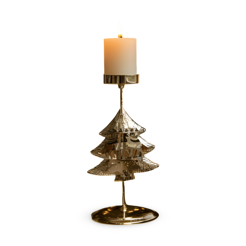 HeritageGlow Vintage Gold Kerzenhalter für Weihnachtsdekoration mit elegantem Leuchten