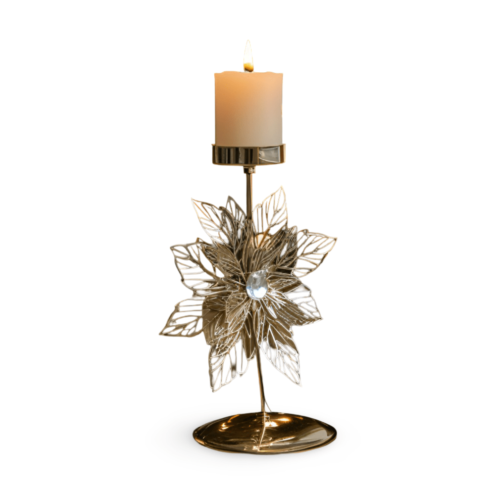 HeritageGlow Vintage Gold Kerzenhalter für Weihnachtsdekoration mit elegantem Leuchten