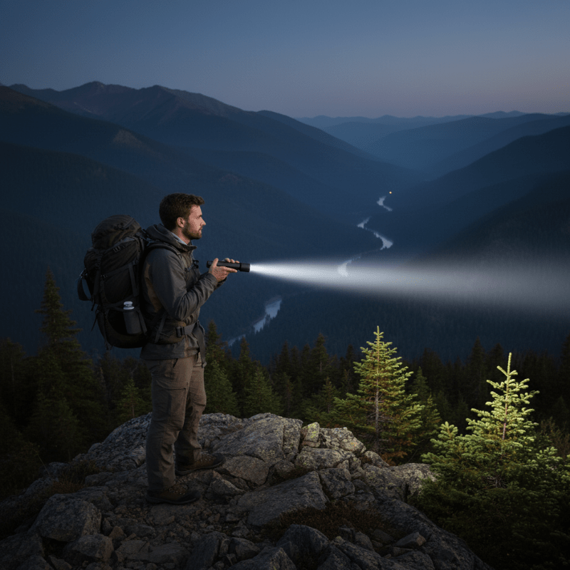 BrightPulse LED Flashlight 100000 Lumens USB Recharge Zoom Waterproof Outdoor
