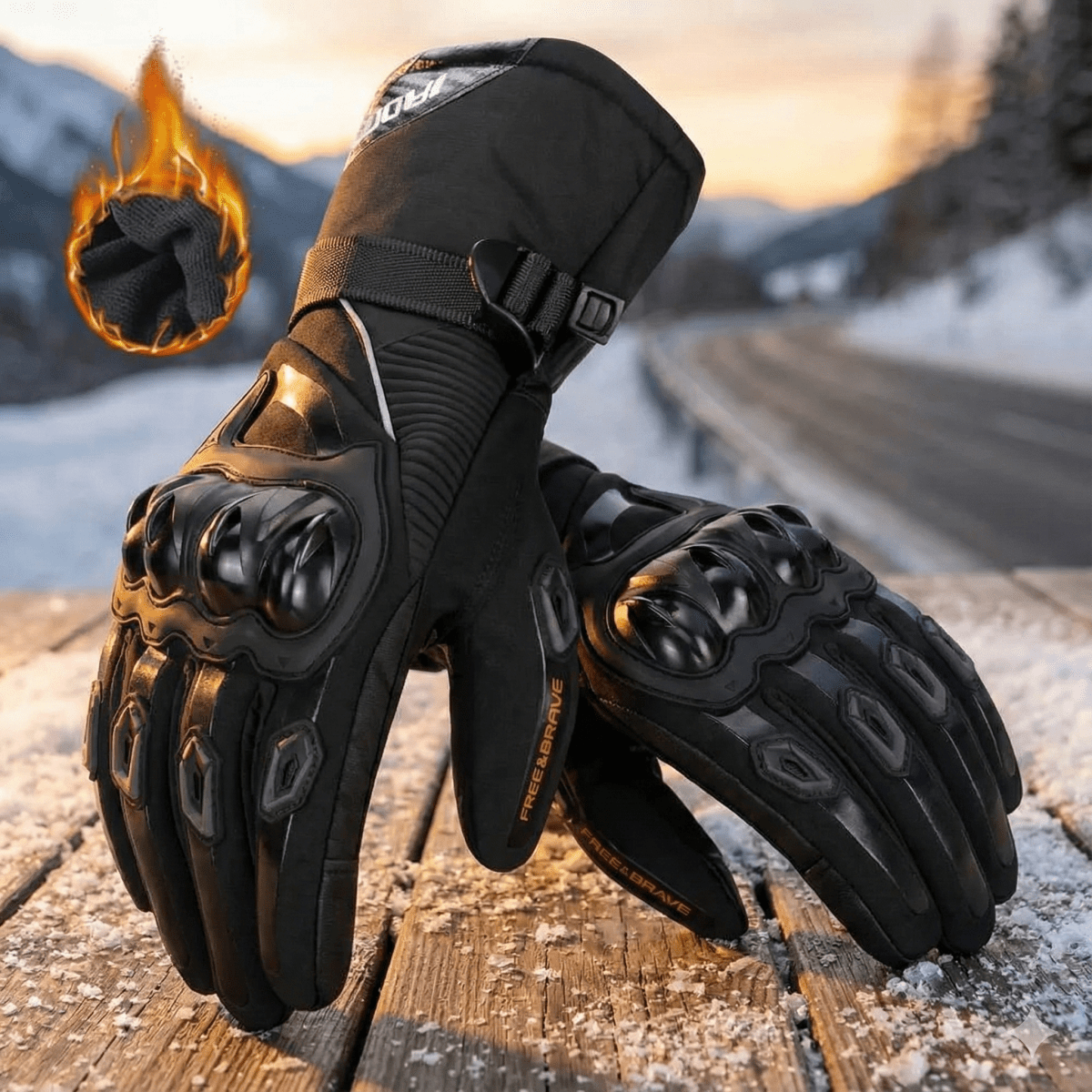 FrostGuard Winter Waterproof Insulated Motorcycle Gloves For Cold Weather Riding