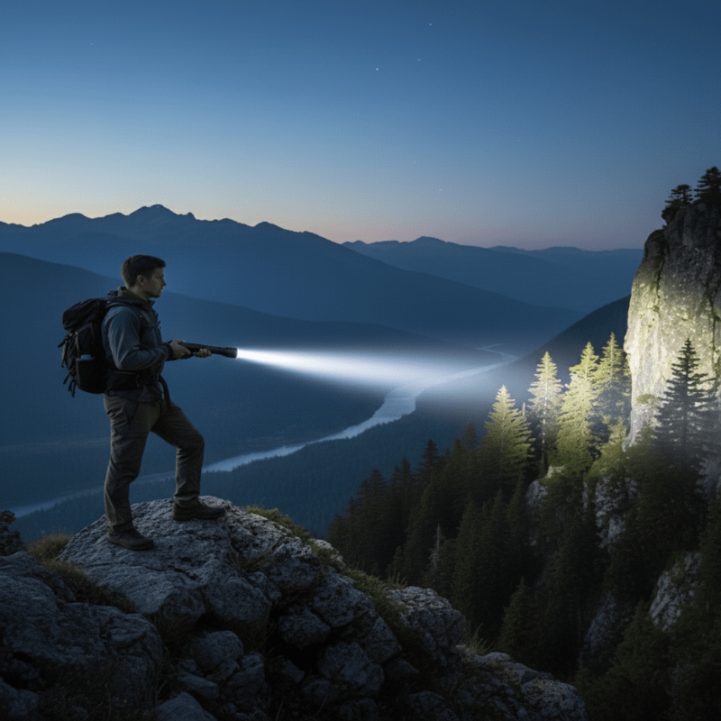BrightPulse LED Flashlight 100000 Lumens USB Recharge Zoom Waterproof Outdoor