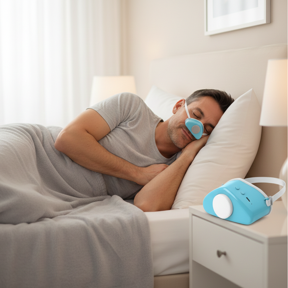 Portable Electric Snoring Mask With Soft Fabric And Adjustable Strap For Quiet Nights