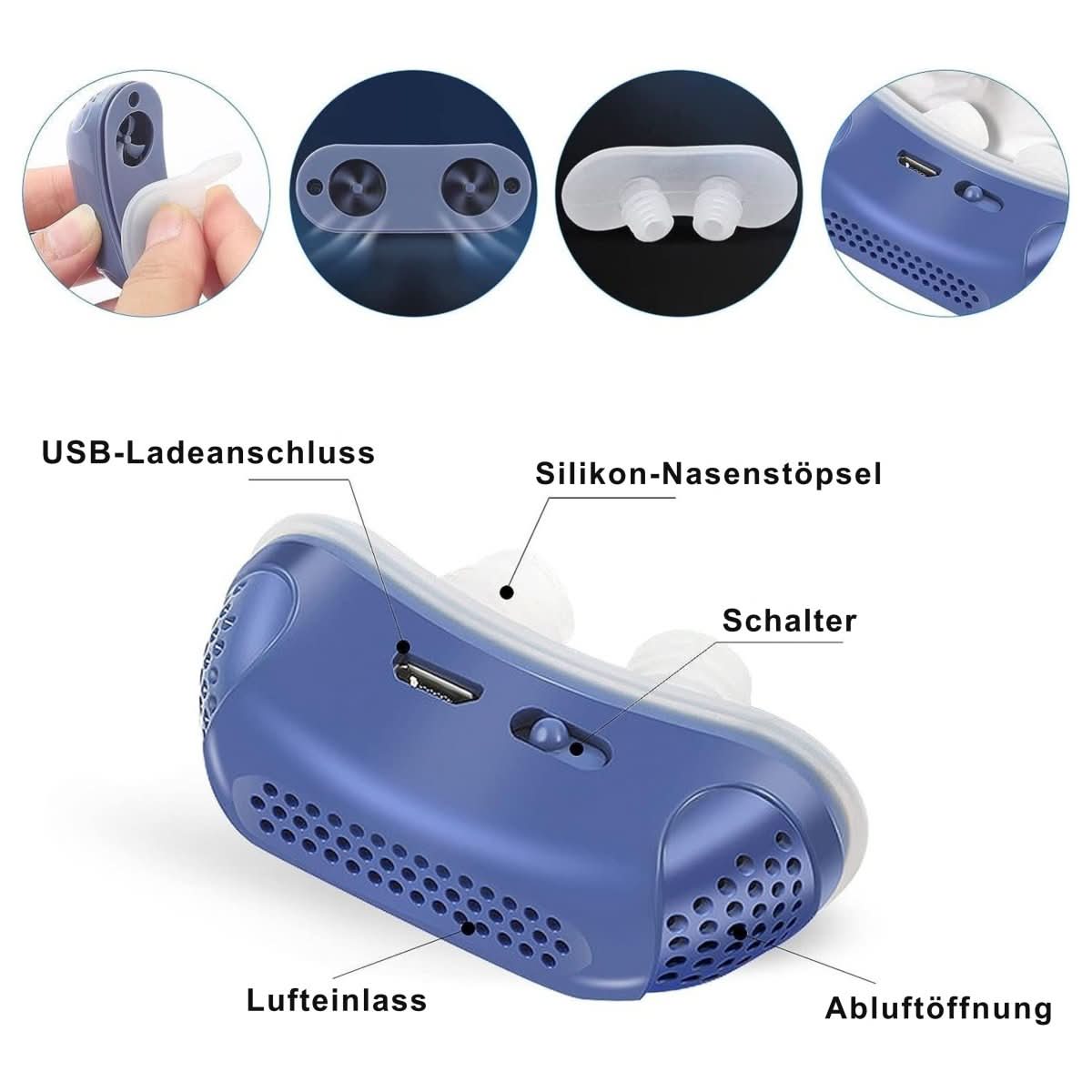 AirWhisper CPAP-enhed til snorkere Kompakt maskefri komfort