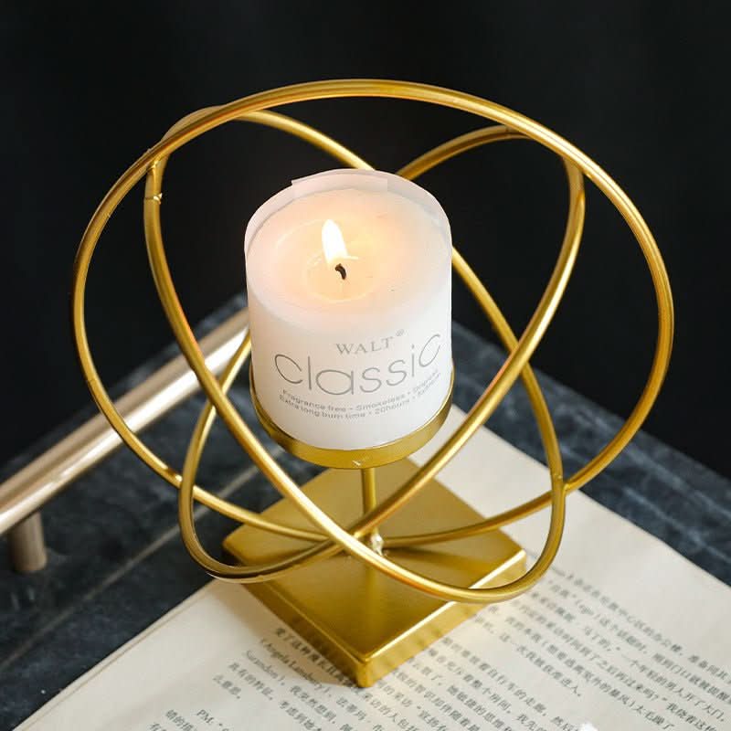 Brillora gyldent lysestake, elegant metallstativ for stue og spisestue