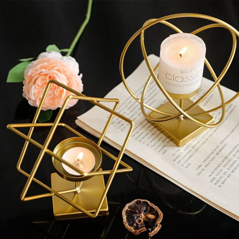 Brillora gyldent lysestake, elegant metallstativ for stue og spisestue