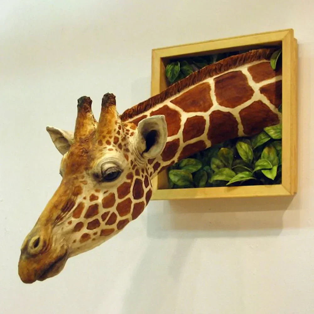 Giraffe head - Wall decoration - 3D sculpture - Lifesize decoration