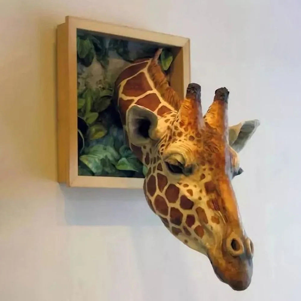 Giraffe head - Wall decoration - 3D sculpture - Lifesize decoration