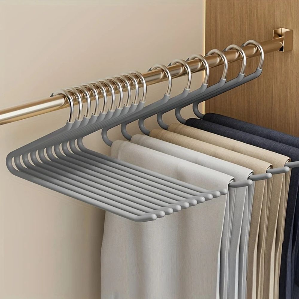 Umeraș pentru pantaloni în formă de Z cu gât de gâscă din oțel inoxidabil, set de 10 bucăți