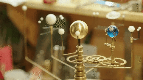 CosmoCraft Brass Nine Planets Solar System Sculpture