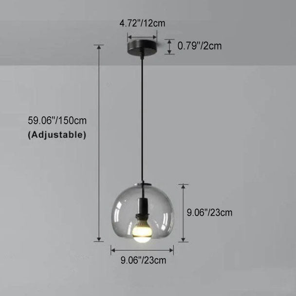 NovaLume Blown Glass Pendant Lamp With Adjustable Height