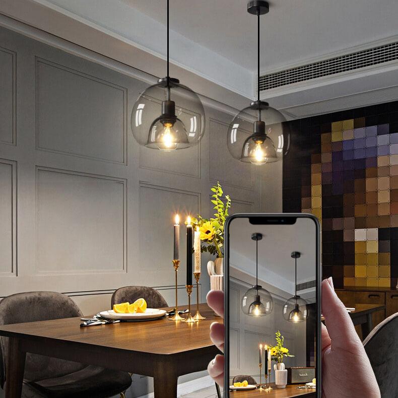 NovaLume Blown Glass Pendant Lamp With Adjustable Height