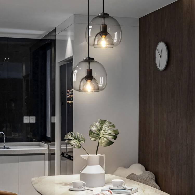 NovaLume Blown Glass Pendant Lamp With Adjustable Height
