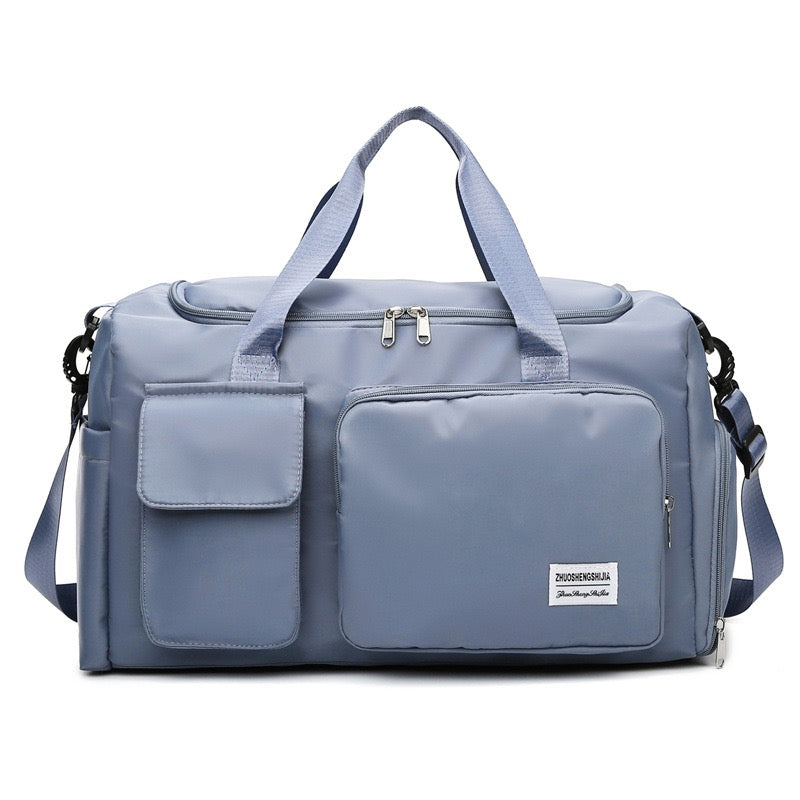 Bolsa de viaje versátil para gimnasio con múltiples bolsillos y compartimento para zapatos