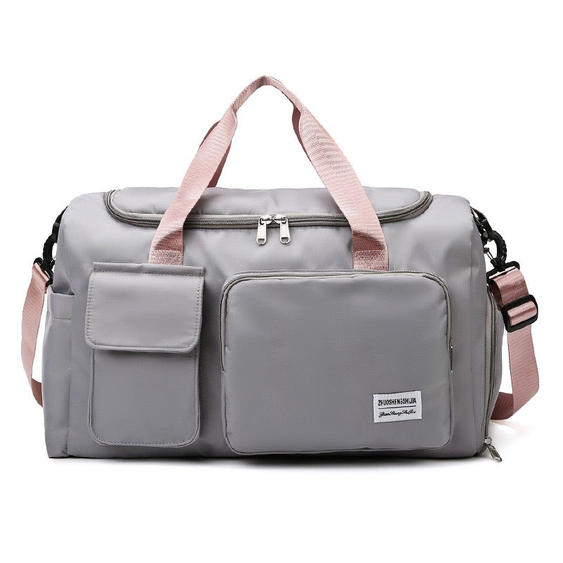 Bolsa de viaje versátil para gimnasio con múltiples bolsillos y compartimento para zapatos