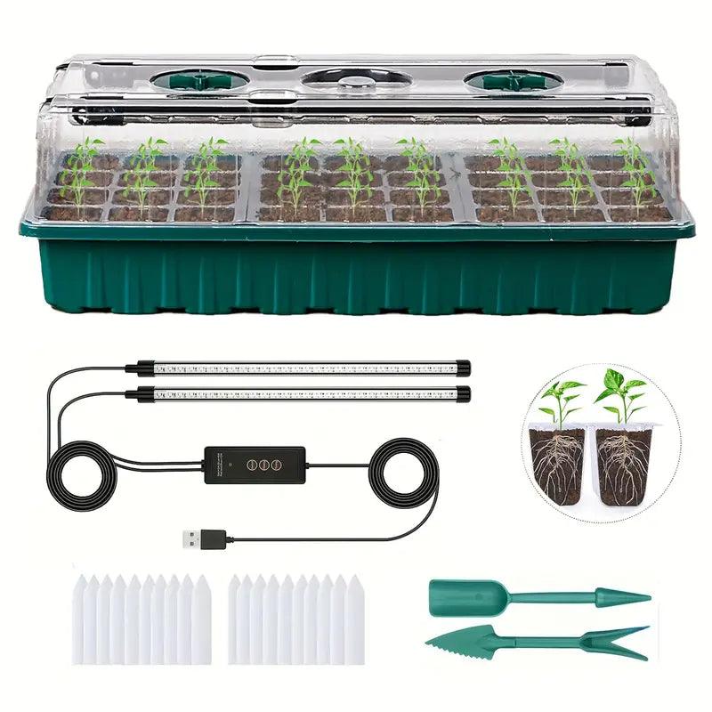 Greenhatch 36-Cell Indoor Grow Kit With Led And Humidity Dome