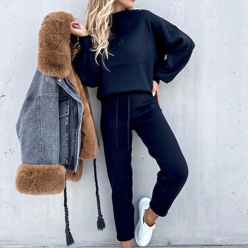 Cozy Cotton-Blend Two-Piece Lounge Set For Home And Everyday Wear