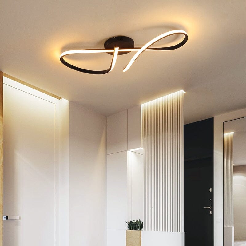 NovaLume Bogen LED-Deckenleuchte in Schmiedeeisen-Finish