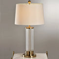 Nexora Glassstav Bordlampe Med Myk Stoffskjerm
