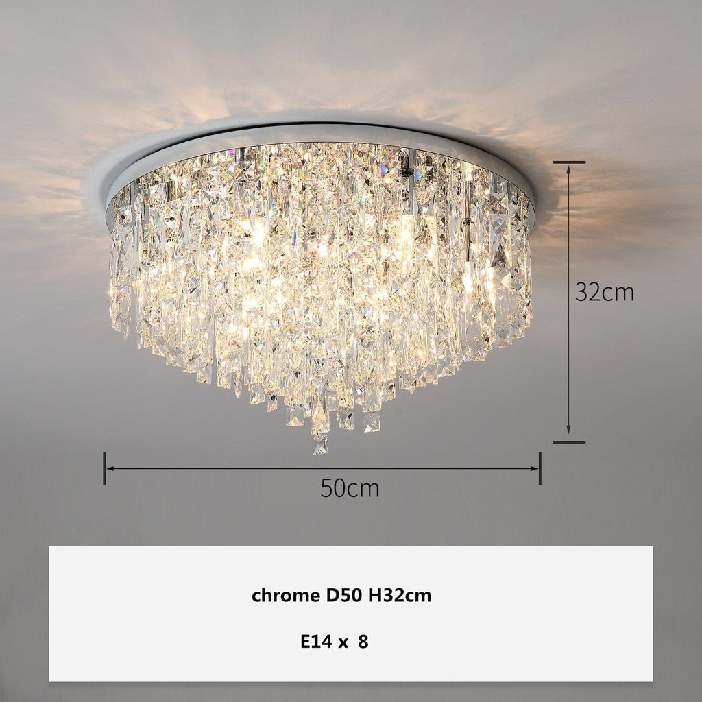 Orion Złota Kryształowa Lampa Sufitowa z Kryształami K9 Lux