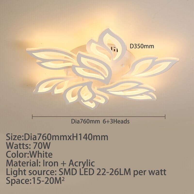 Lampada a Sospensione da Soffitto con Motivo Floreale in Acrilico LED