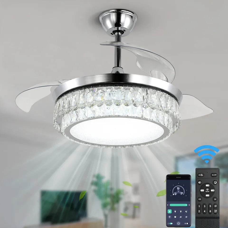Ventilador de techo inteligente NovaFlow con aspas ocultas y luz