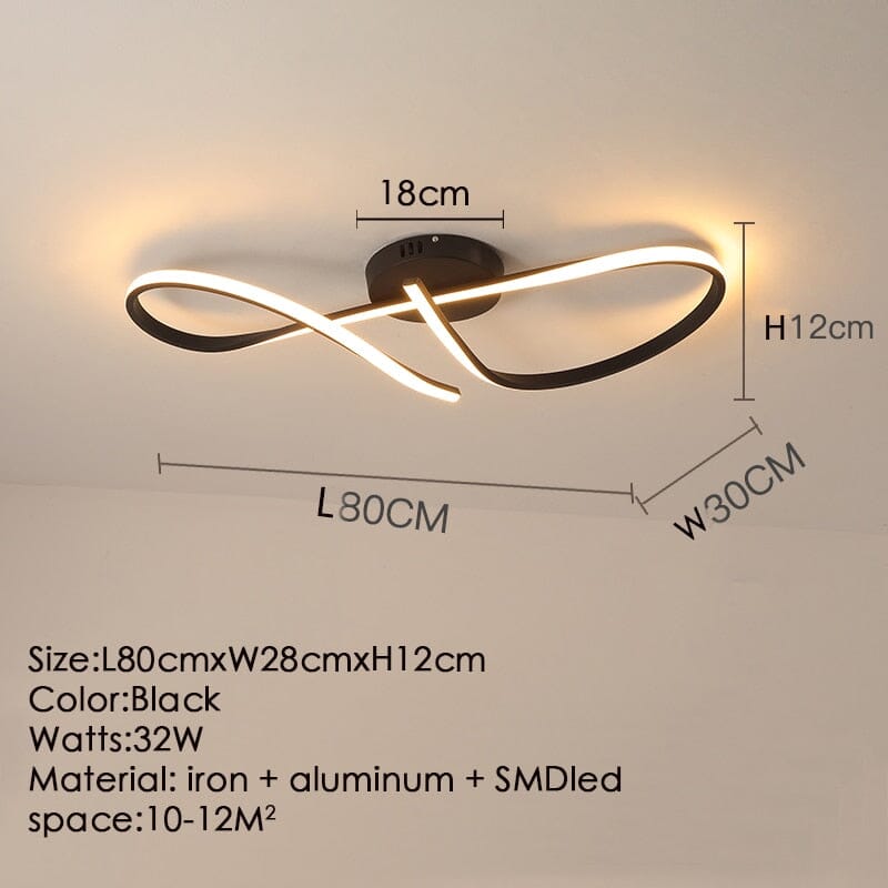 NovaLume Bogen LED-Deckenleuchte in Schmiedeeisen-Finish