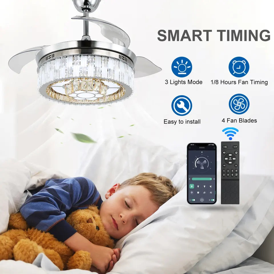 NovaLume Halo Interchangeable 3 Blade Ceiling Fan With LED