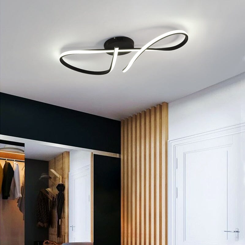 NovaLume Bogen LED-Deckenleuchte in Schmiedeeisen-Finish