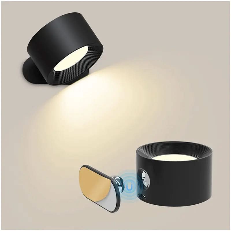 Lámpara de Pared Recargable de 360 Grados con USB Inalámbrico y Tres Modos de Brillo
