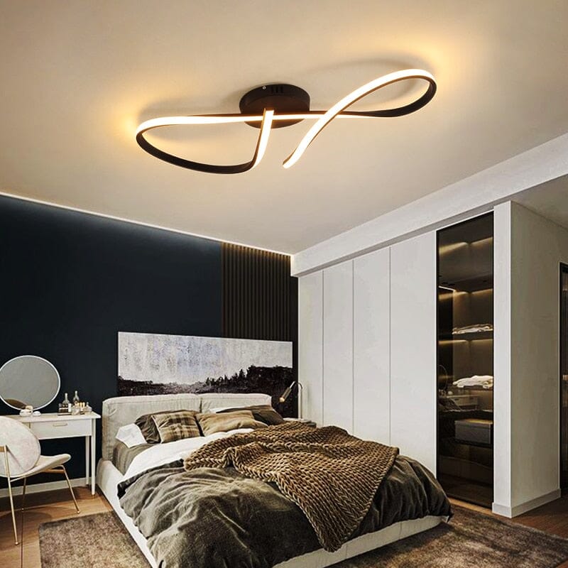 NovaLume Bogen LED-Deckenleuchte in Schmiedeeisen-Finish