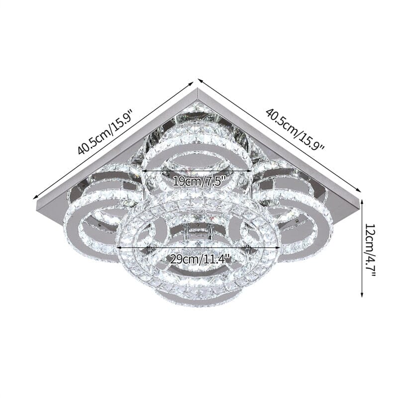 Aurora Five Ring Crystal Chandelier With Remote Control LED
