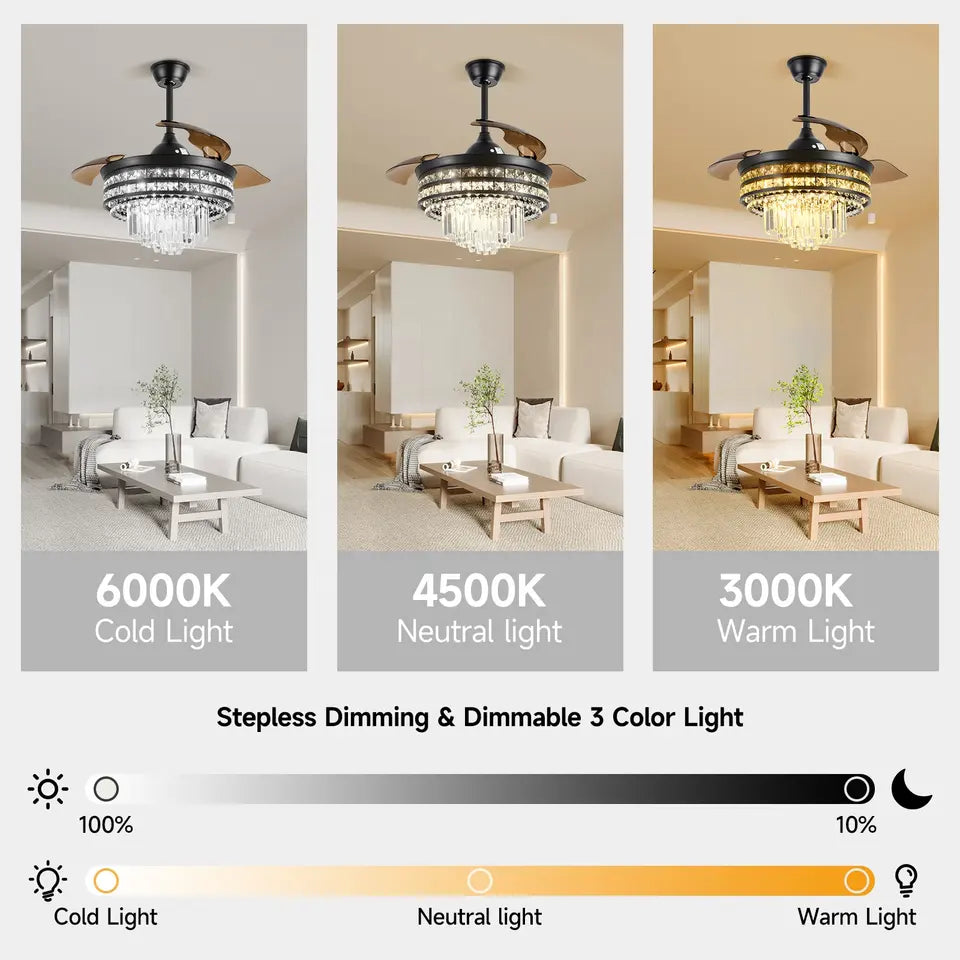Aurea Luxe leiser Deckenventilator mit dimmbarem LED-Licht