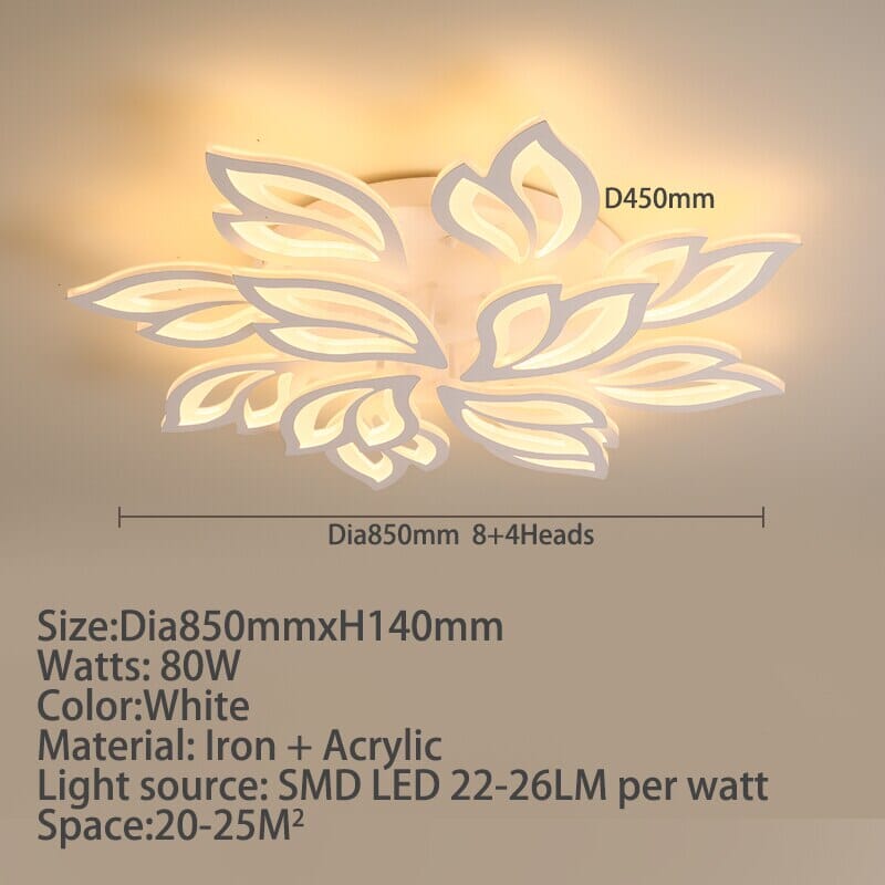 Lampada a Sospensione da Soffitto con Motivo Floreale in Acrilico LED