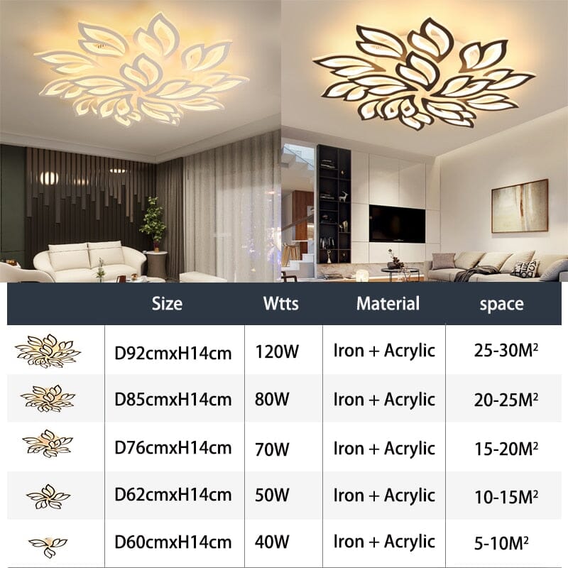 Lampada a Sospensione da Soffitto con Motivo Floreale in Acrilico LED