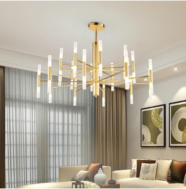 Nova Iron And Acrylic Chandelier Prewired Anti-Corrosion