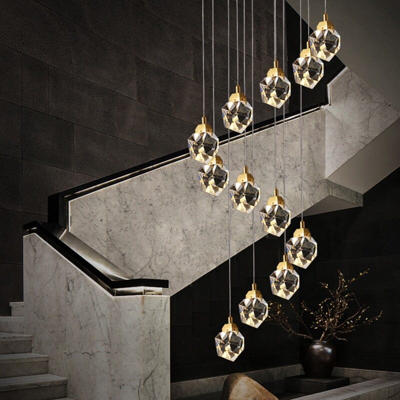 Lustre en Cristal Lyra avec Élégance Inspirée du Diamant