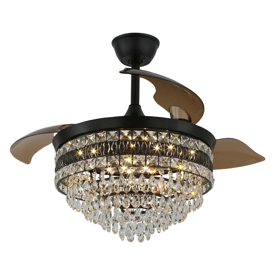 Ventilador de techo inteligente NovaLume Crystal Black con luz LED