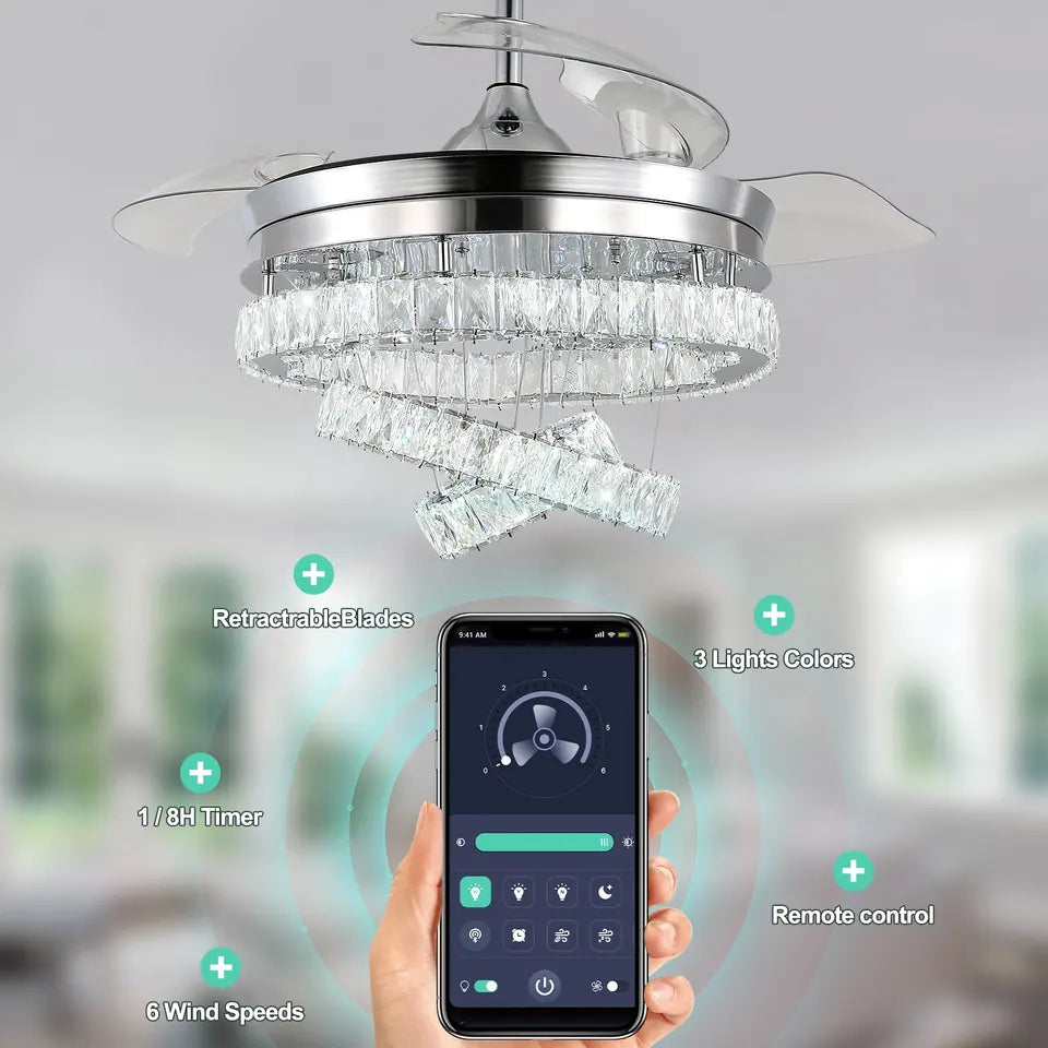 AeroLux Reversible LED Ceiling Fan With Remote Control Unit