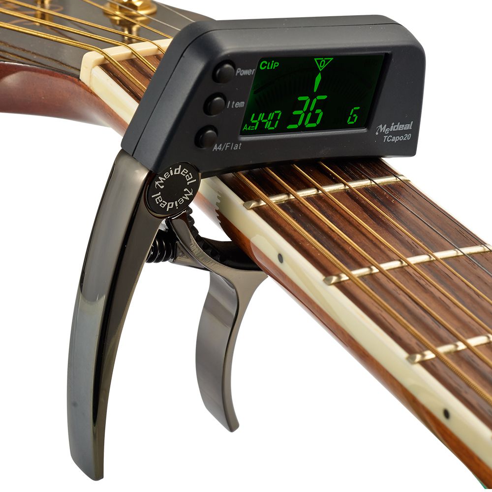 TuneGrip 2-w-1: kapodaster i tuner do gitary z wyświetlaczem LCD