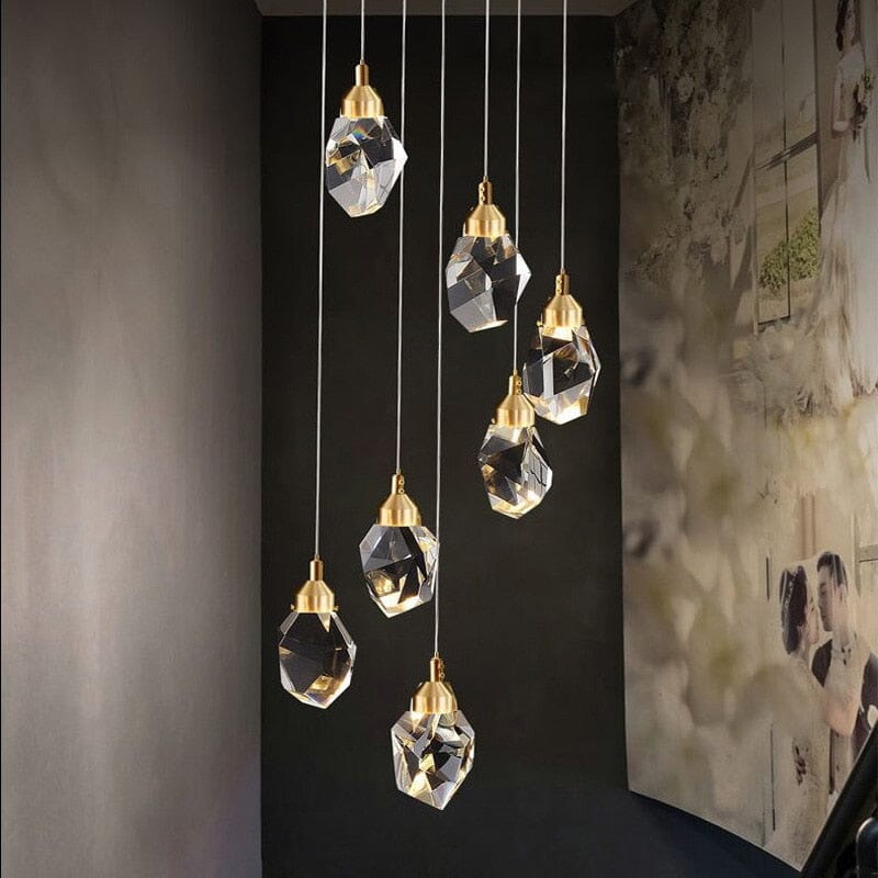 Lustre en Cristal Lyra avec Élégance Inspirée du Diamant