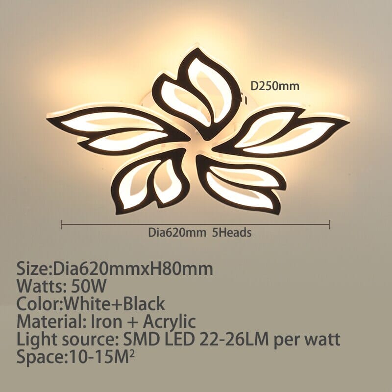 Lampada a Sospensione da Soffitto con Motivo Floreale in Acrilico LED
