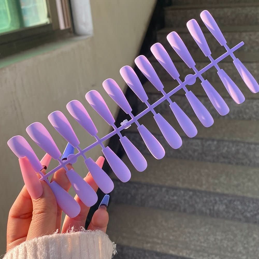 Set de 24 de unghii false mate NovaNail pentru un look elegant fără efort, pentru mireasă