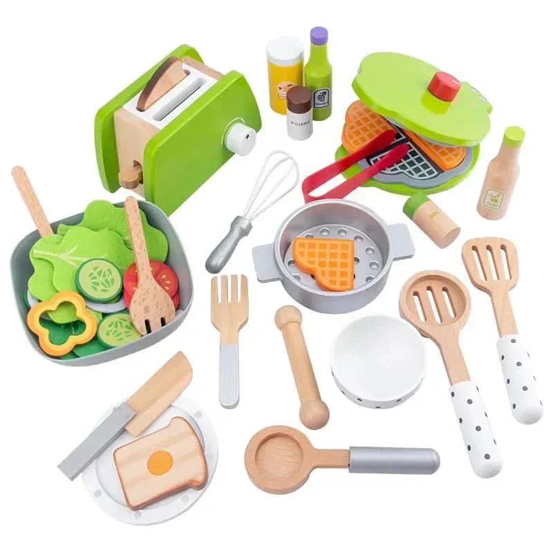 Set de Cocina de Madera Realista ChefNest para Pequeños Chefs Juego Creativo Sin Pantalla