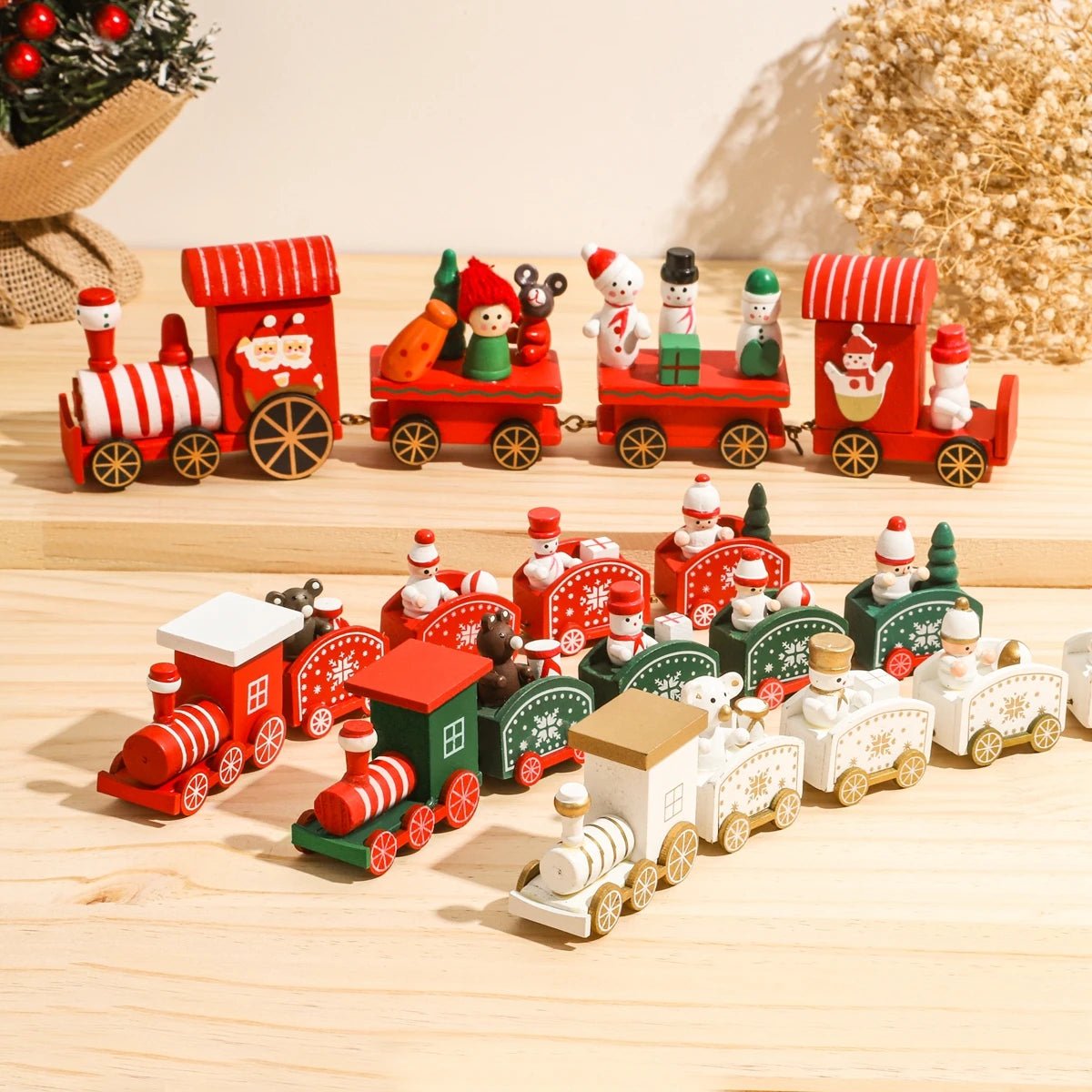 Heritage Lane festliche Weihnachtszug-Dekoration aus Holz und Kunststoff nostalgische Feiertagsdeko
