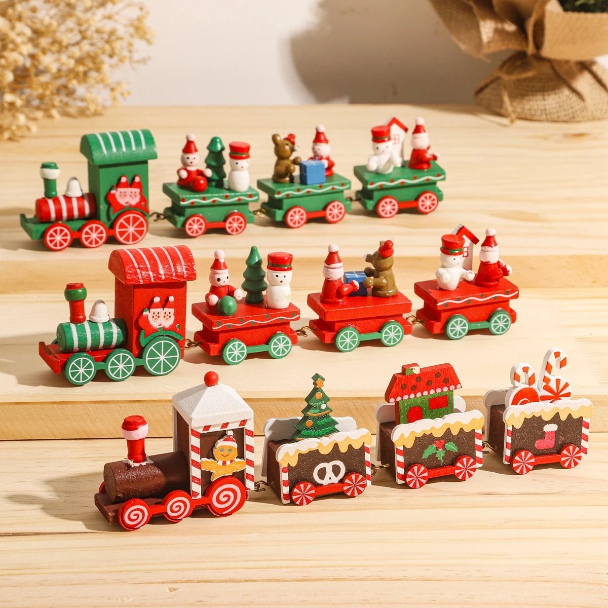 Heritage Lane festliche Weihnachtszug-Dekoration aus Holz und Kunststoff nostalgische Feiertagsdeko
