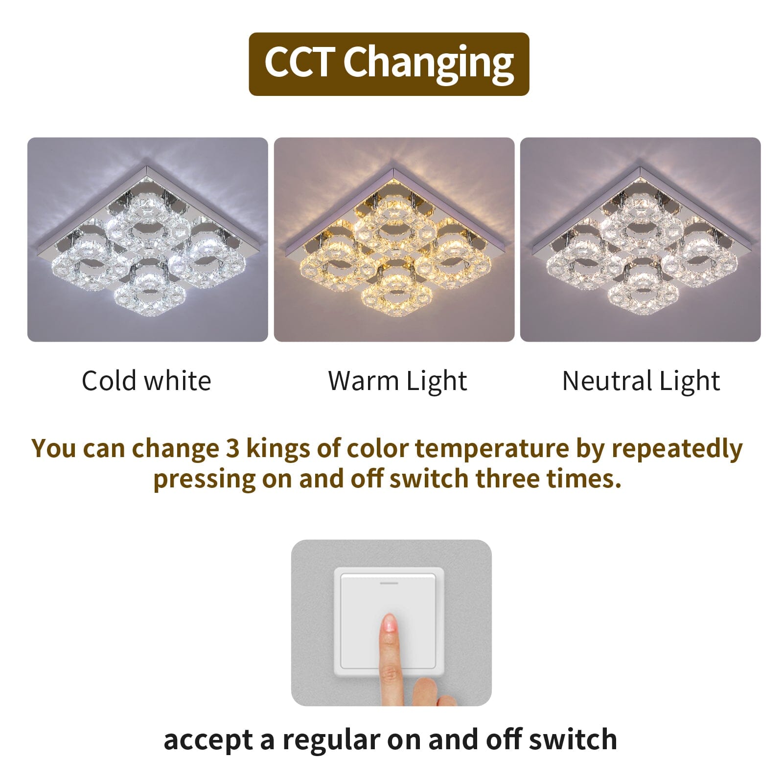 Aurora Five Ring Crystal Chandelier With Remote Control LED