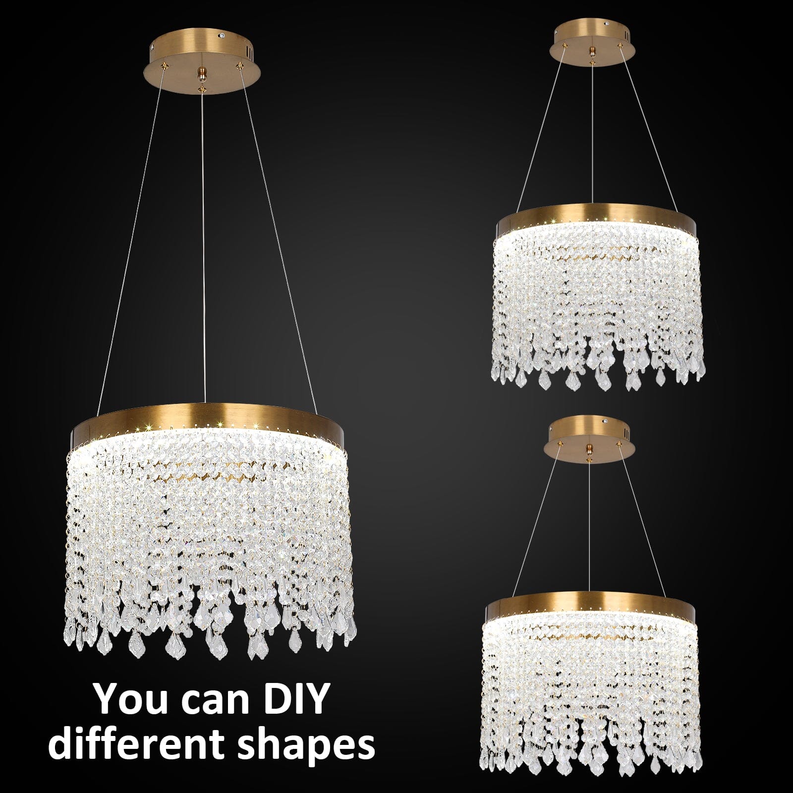 Nova Crystal-krona med dimbar LED-belysning